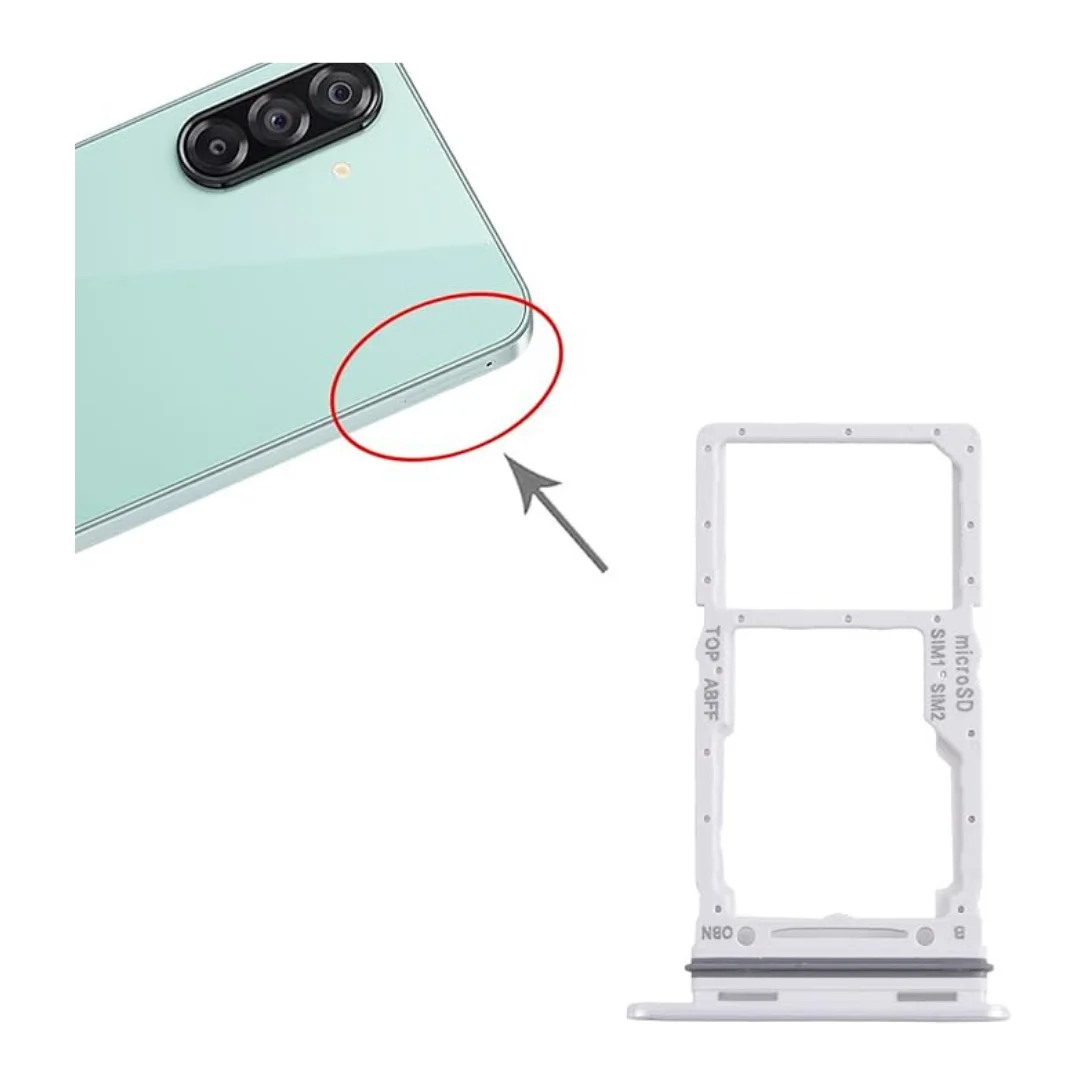 SIM Holder with Micro SD Card Slot Tray Samsung SM-A266B White / Silver Finish - Image 3