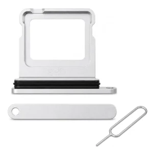 Silver Sim tray iphone 16 & 16 Plus with Ejector Tool & Waterproof Seal