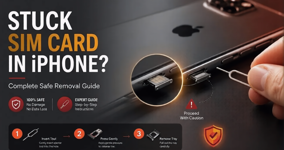 stuck sim card in iphone